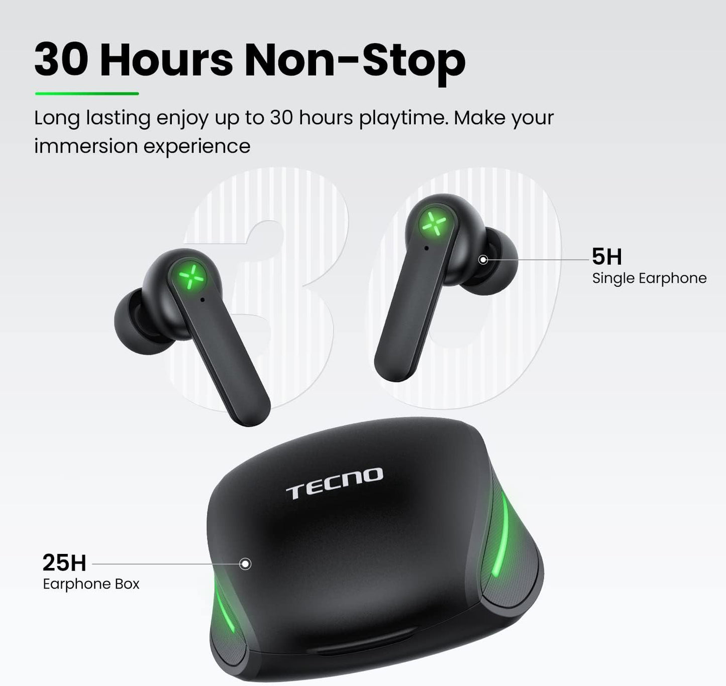 Wireless Gaming Earbuds with Microphone, 88Ms Ultra-Low Latency Bluetooth Earbuds Noise Cancelling, 30H Playtime Bluetooth Gaming Earbuds for PC, G01 Black